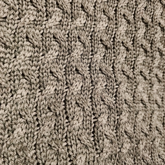 Paper Crane Grey Cable Knit Sweater Women's Medium M Crew Neck Classic Neutral - Picture 4 of 6